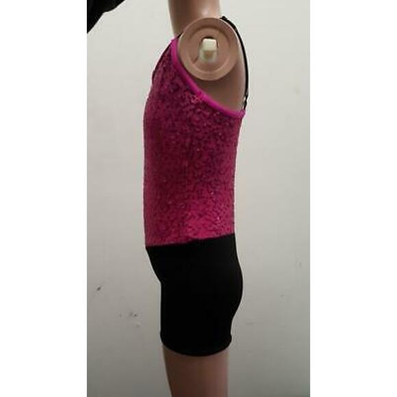 Dance Costume Weissman 6864 Medium Child Pink Unitard Jazz Sequin Hip Hop - Picture 3 of 4